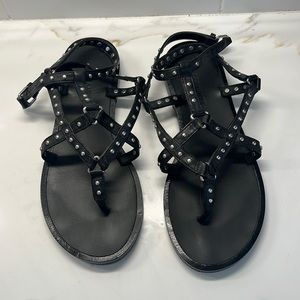 All Saints Black Studded Sandals